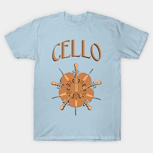 Five Cellos Text T-Shirt